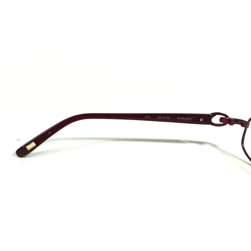 Jones New York Eyeglasses Frames J473 BURGUNDY Red Round Full Rim 52-17-135